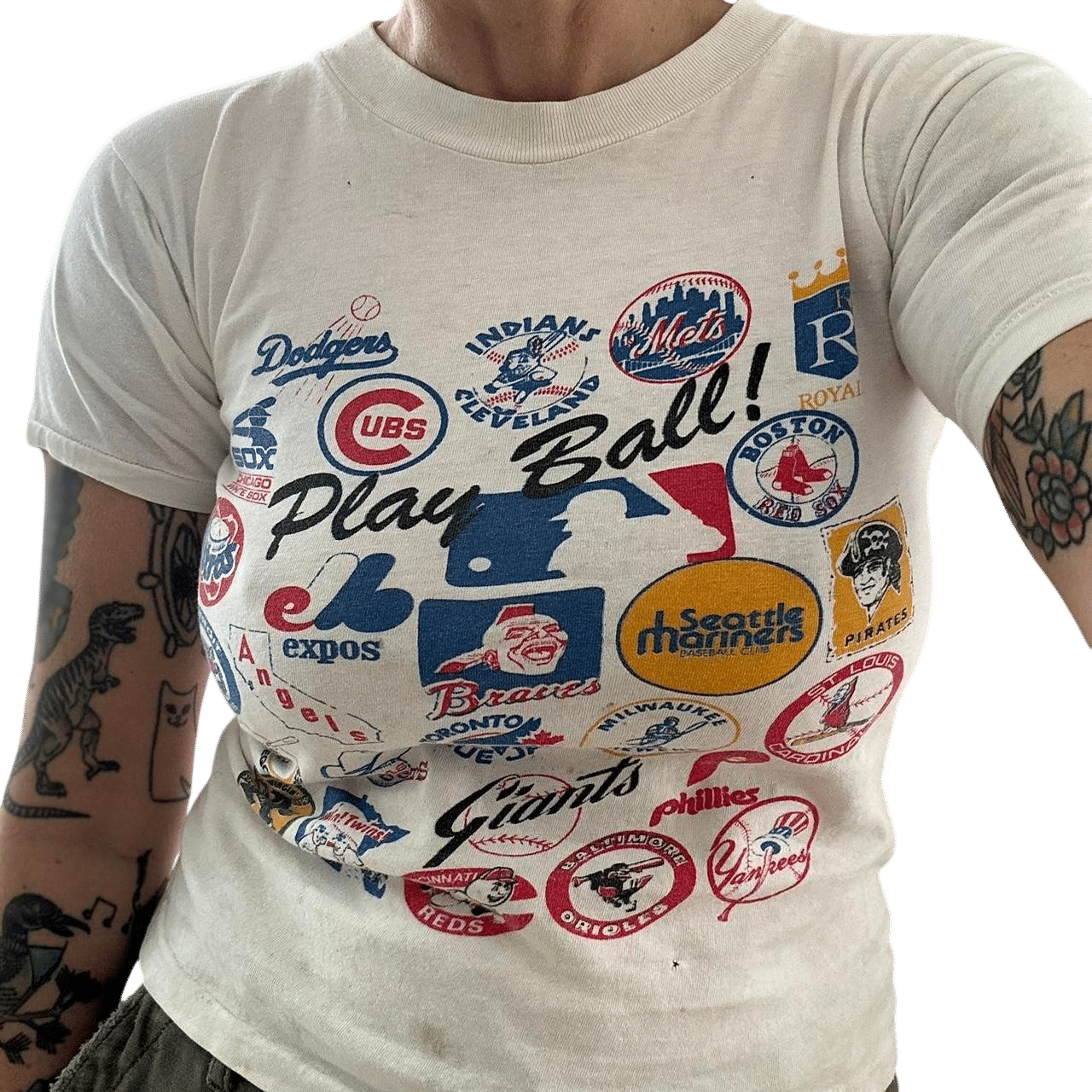 Vtg Baseball Baby Tee