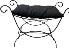 Iron Scrollwork Vanity Stool
