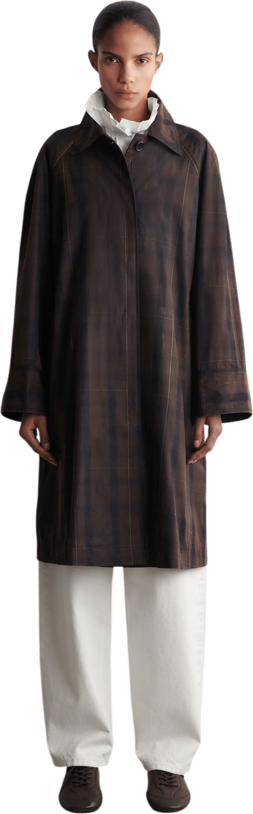 Waxed Checked Car Coat