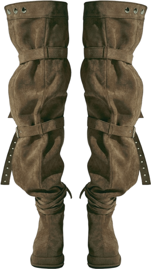 gateless buckle thigh high boots