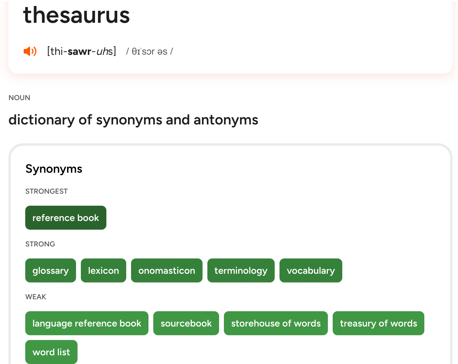 the thesaurus