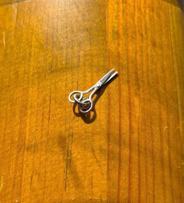 Tiny Silver Scissor Charm