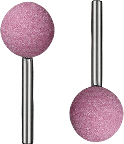 1/4 Inch Shank Ball Shaped Abrasive Mounted Stone Grinding Wheel Rotary Tools Deburring Polishing Head 6x16mm Pink(14Pcs)