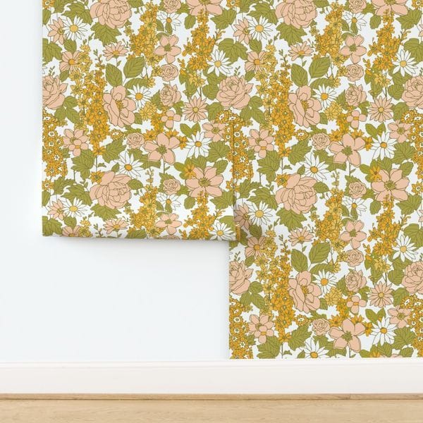 Wallpaper in Vintage Muted Floral