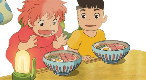 Sōsuke & Ponyo – (2008, Miyazaki) ramen scene