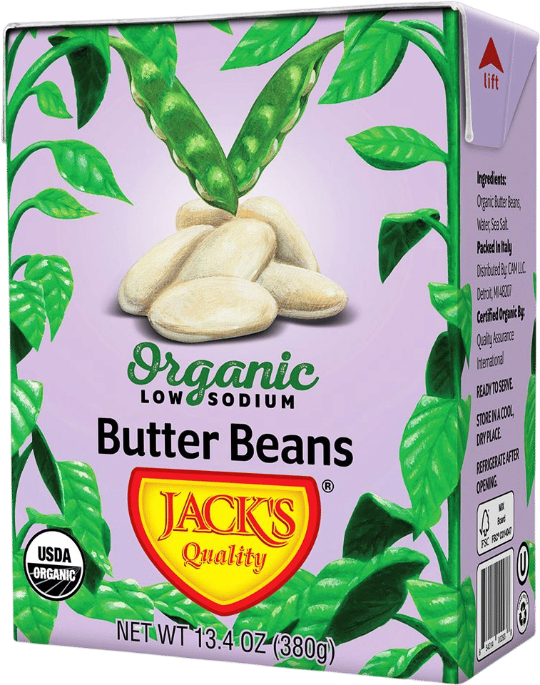 Jack's Quality Organic Butter Beans, Low Sodium