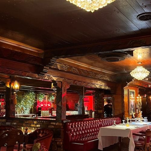 Red Booth, Martini, Caesar Salad
