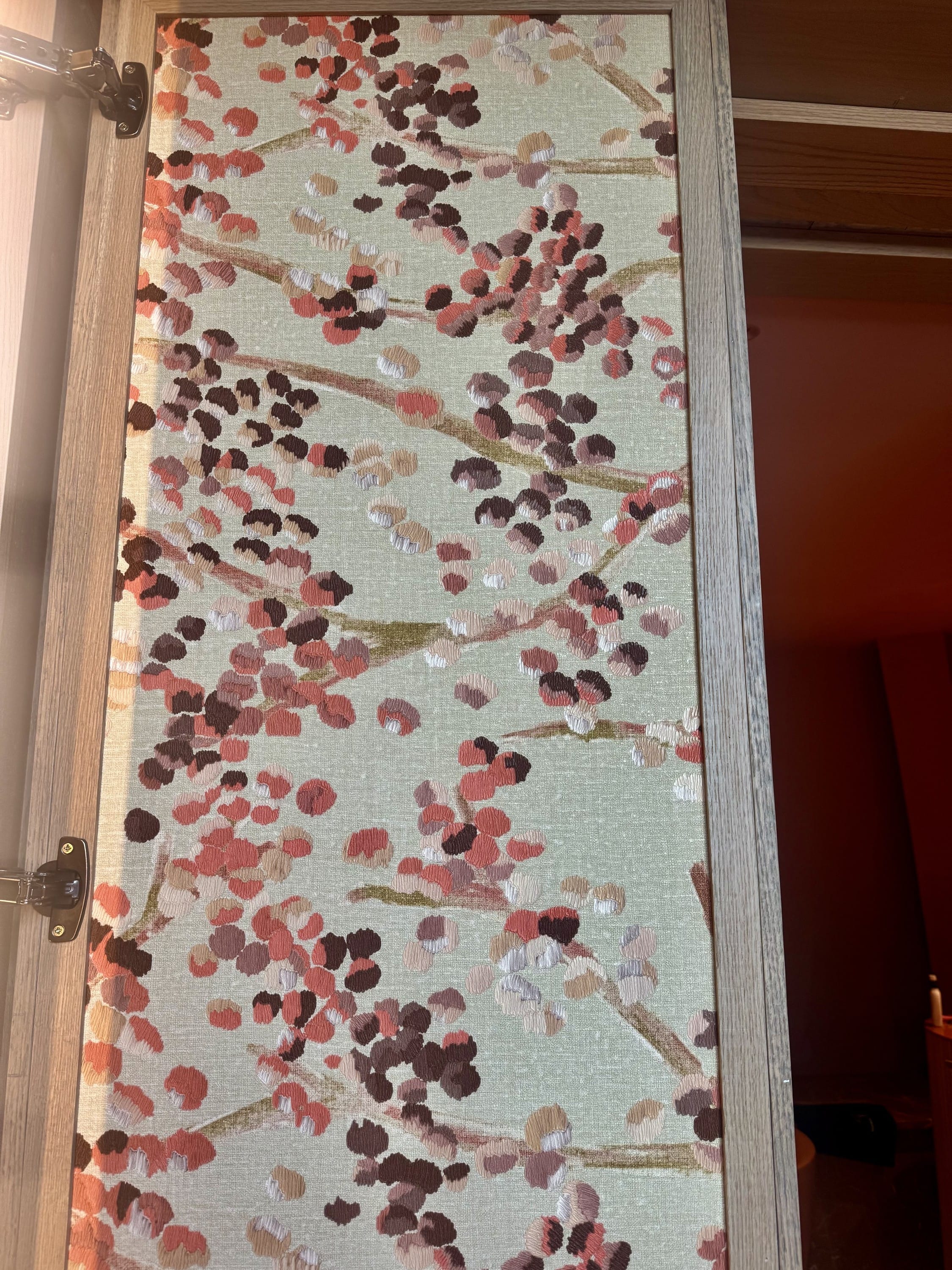 fabric on inside of wardrobe door