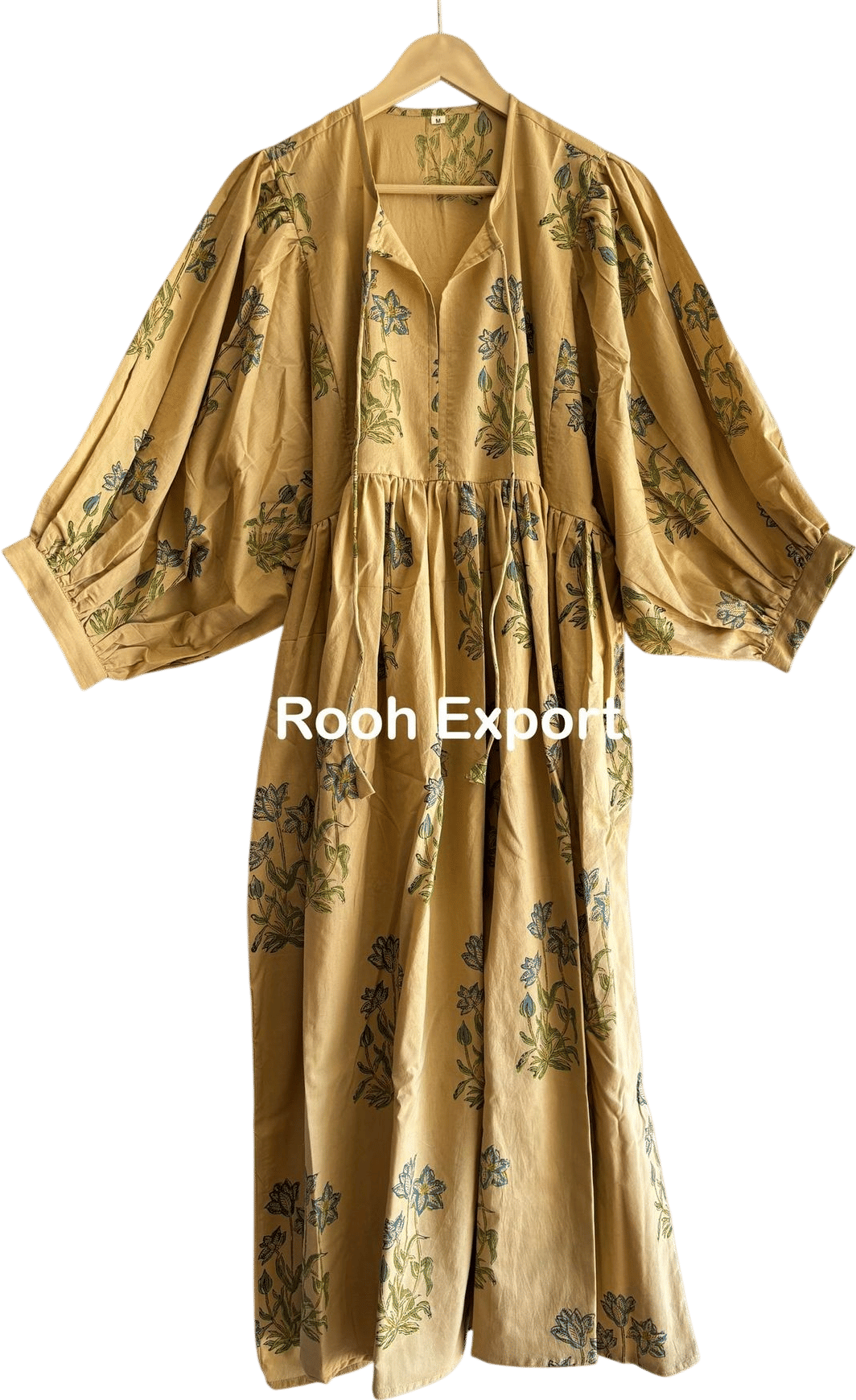 Floral Hand Block Print Kyra Midi Dress