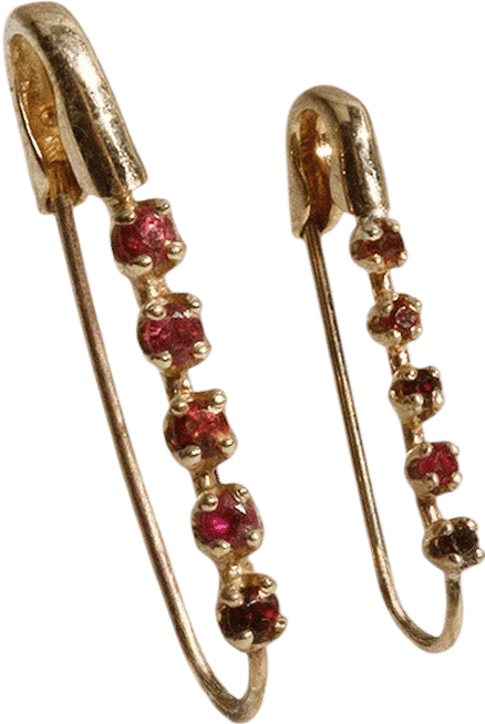 Loren Stewart 14kt Yellow Gold Diamond Ombre Prong Safety Pin