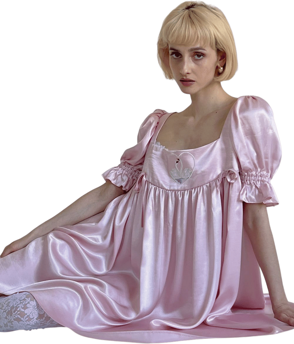 Swans in Love Satin Dress