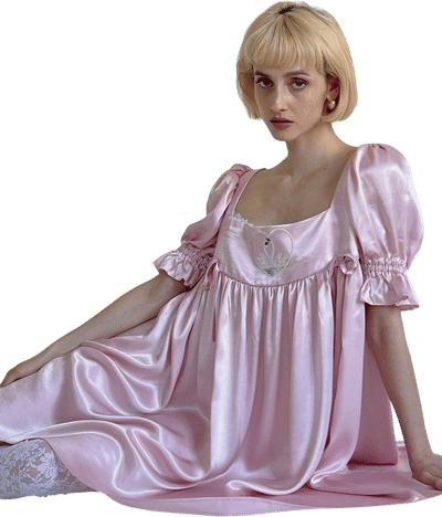 Swans in Love Satin Dress