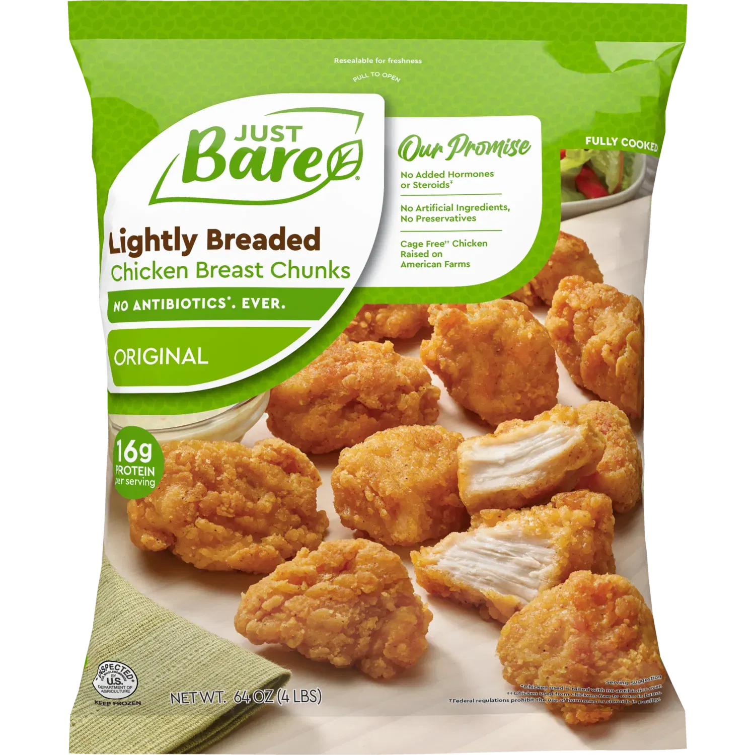 Bare chicken nuggets
