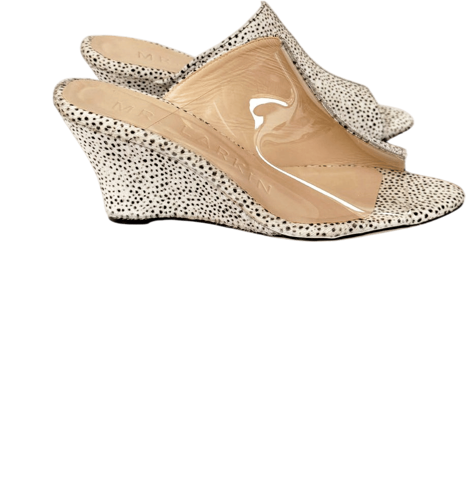 Elliott Wedge Cheetah Ponyhair Mules