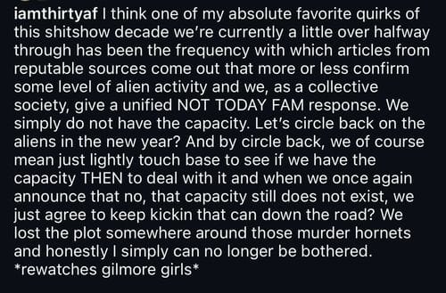 aliens are real, but not today fam