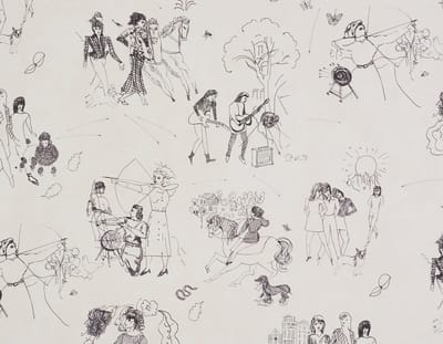 Toile de Femmes Wallpaper - Parchment