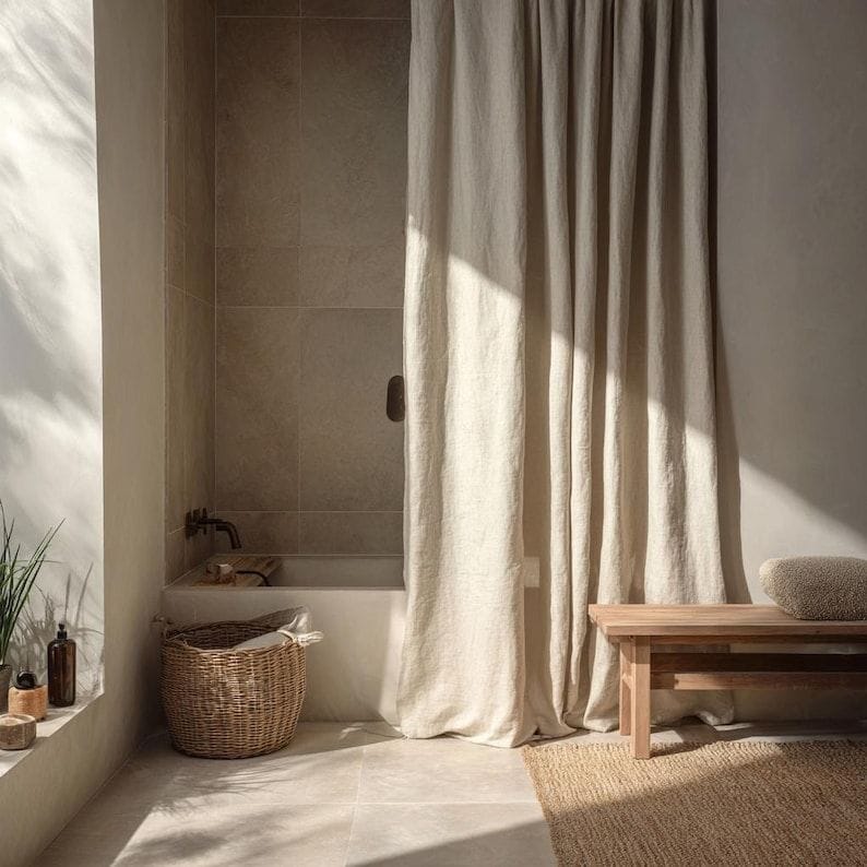 Linenistic Custom Linen Shower Curtain