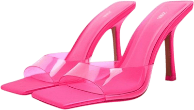 Barbiecore Vinyl Mule Heels