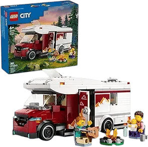 LEGO City Holiday Adventure Camper Van Building Toy Set - Vacation Toy for Kids, Boys and Girls, Ages 6+ - Includes 3 Minifigures and Accessories - Gift Idea for Birthdays and Holidays - 60454