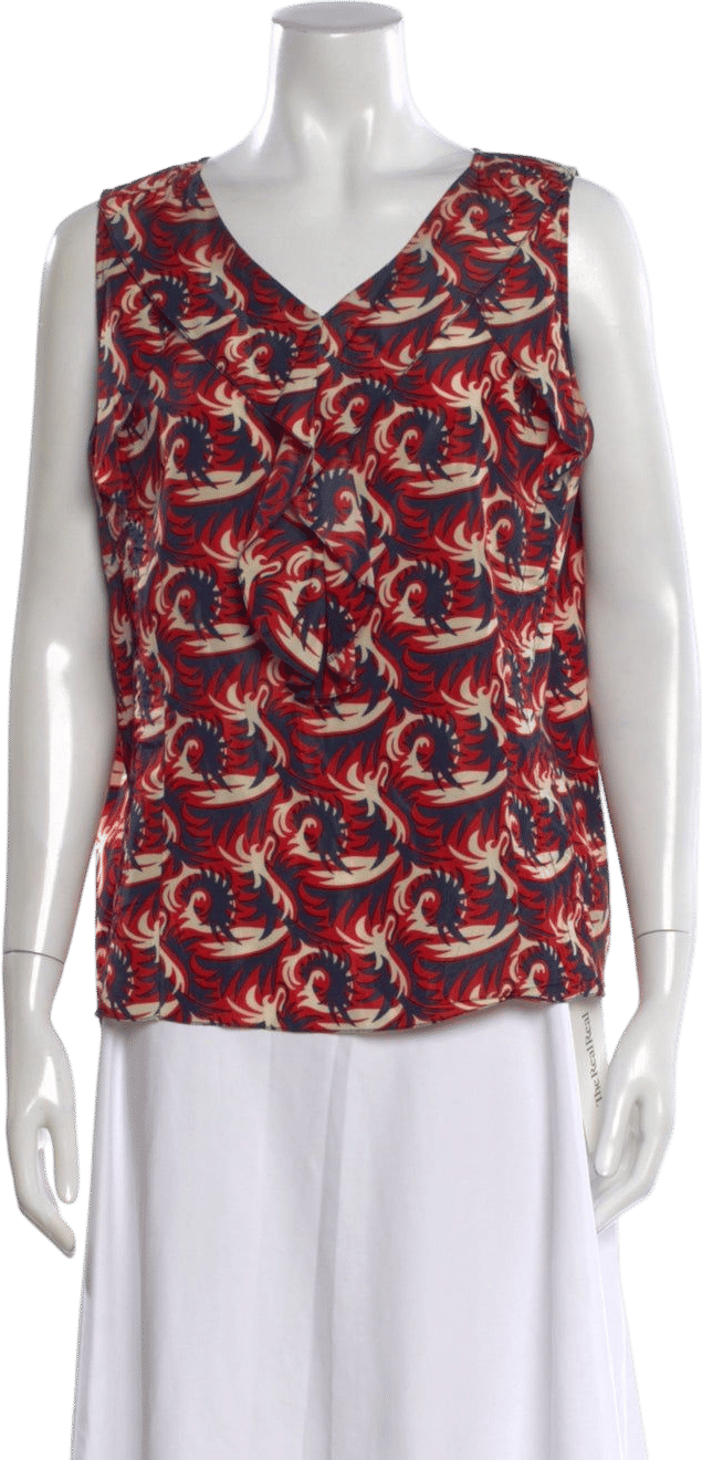 Printed V-Neck Top