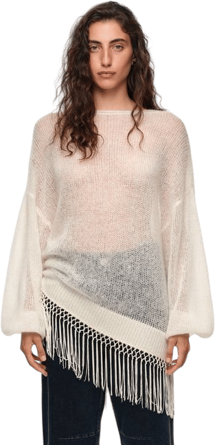 Bimba y Lola Ivory Mohair Sweater