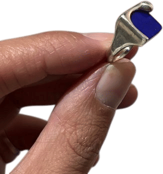 Silver Ring with Blue Accent