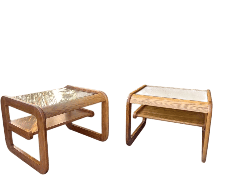 Vintage Lou Hodges Style Oak Side Table