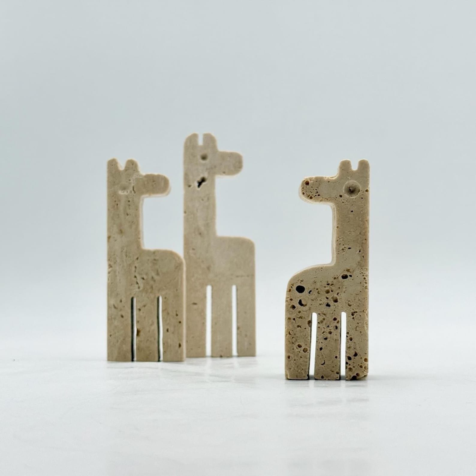 Italian Travertine Animal Sculptures