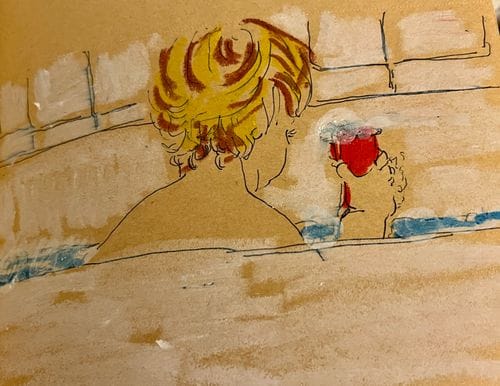 Drawing during bathtime