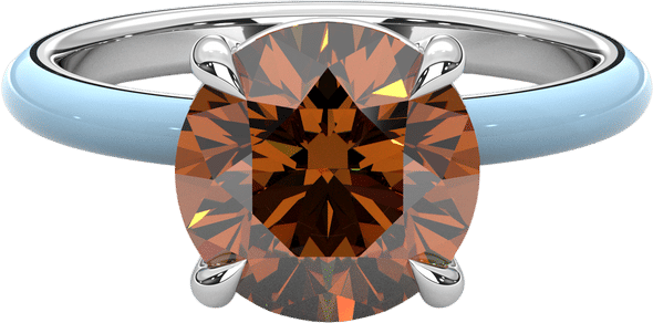 The Emerald Holiday Champagne Round Moissanite Ring