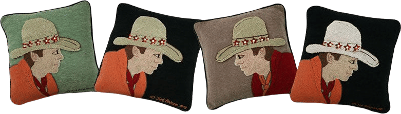 Cowboy Hand-Hooked Pillow