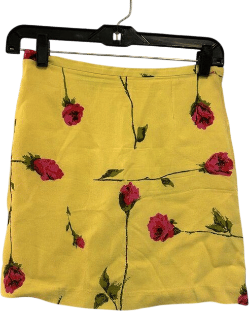 Vintage Yellow Floral Print Skirt