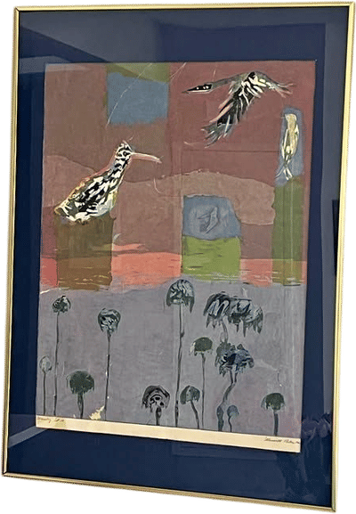 1960s Vintage Serigraph Bird Print