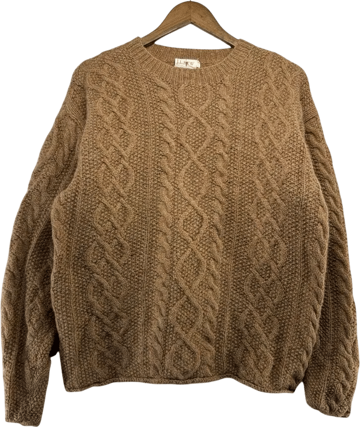 Vintage J.Crew Fisherman Cable Knit Wool Sweater