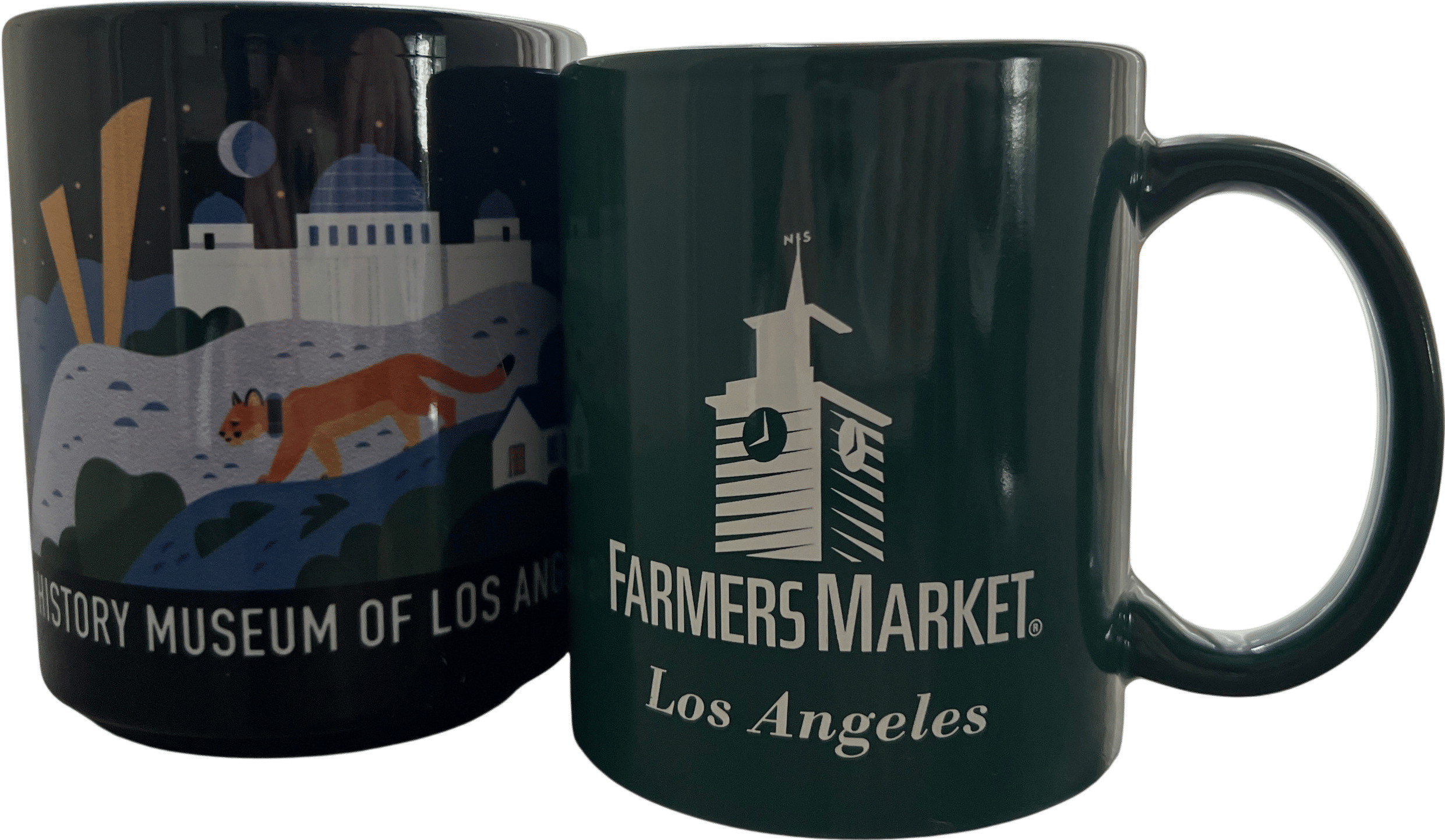 Mugs from local spots and tourist shops