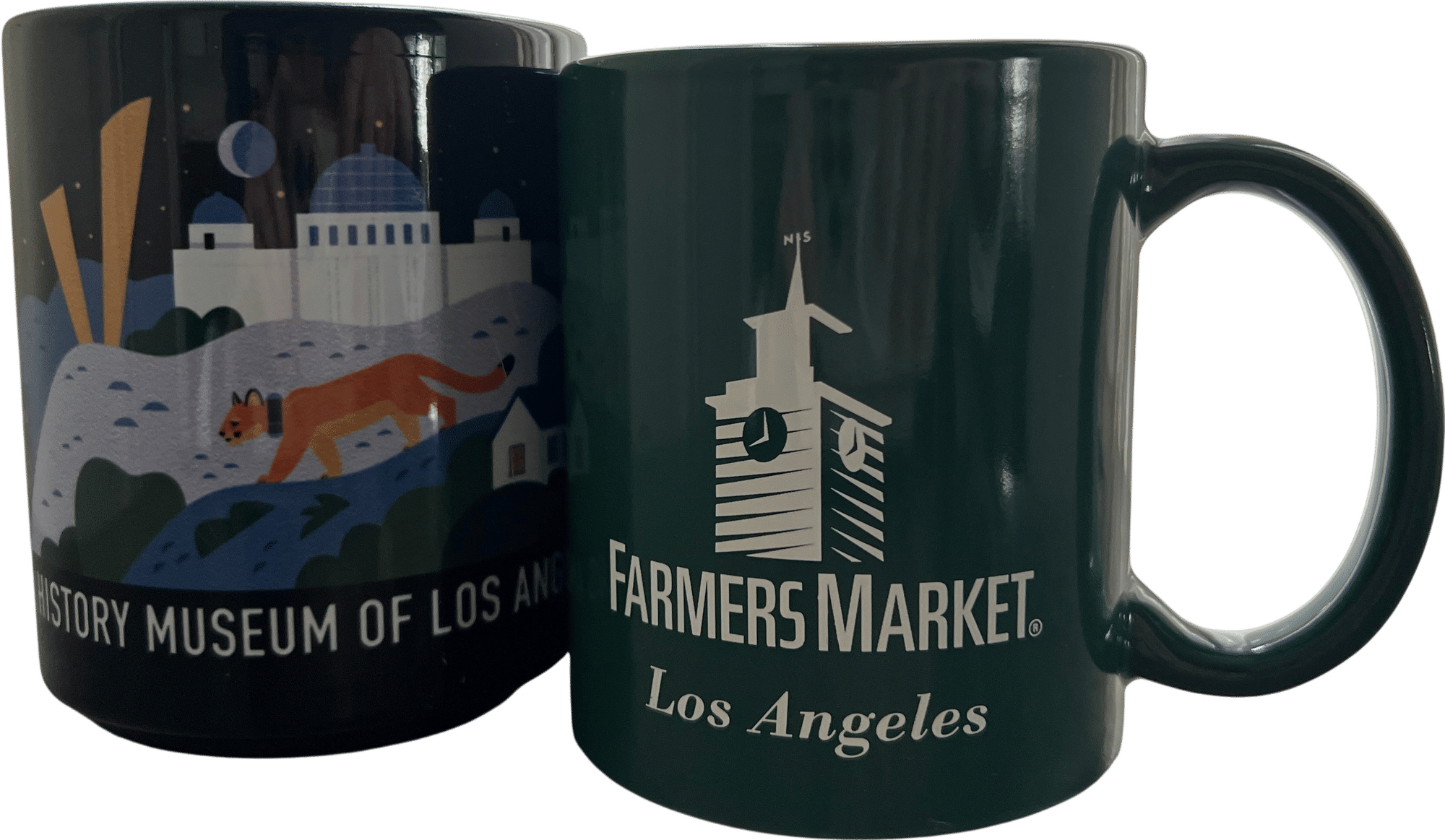 Mugs from local spots and tourist shops