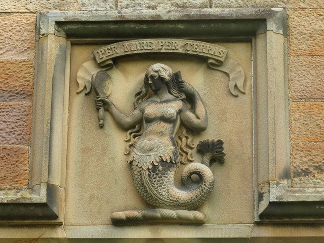 An emblem over the entrance to Lauriston Castle