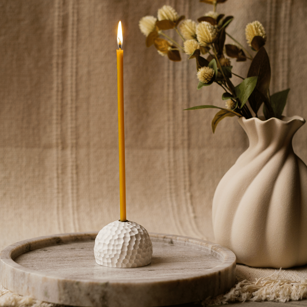 8" Thin Beeswax Taper Candles