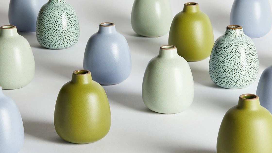 Seconds of bud vases at the Heath outlet in Sausalito