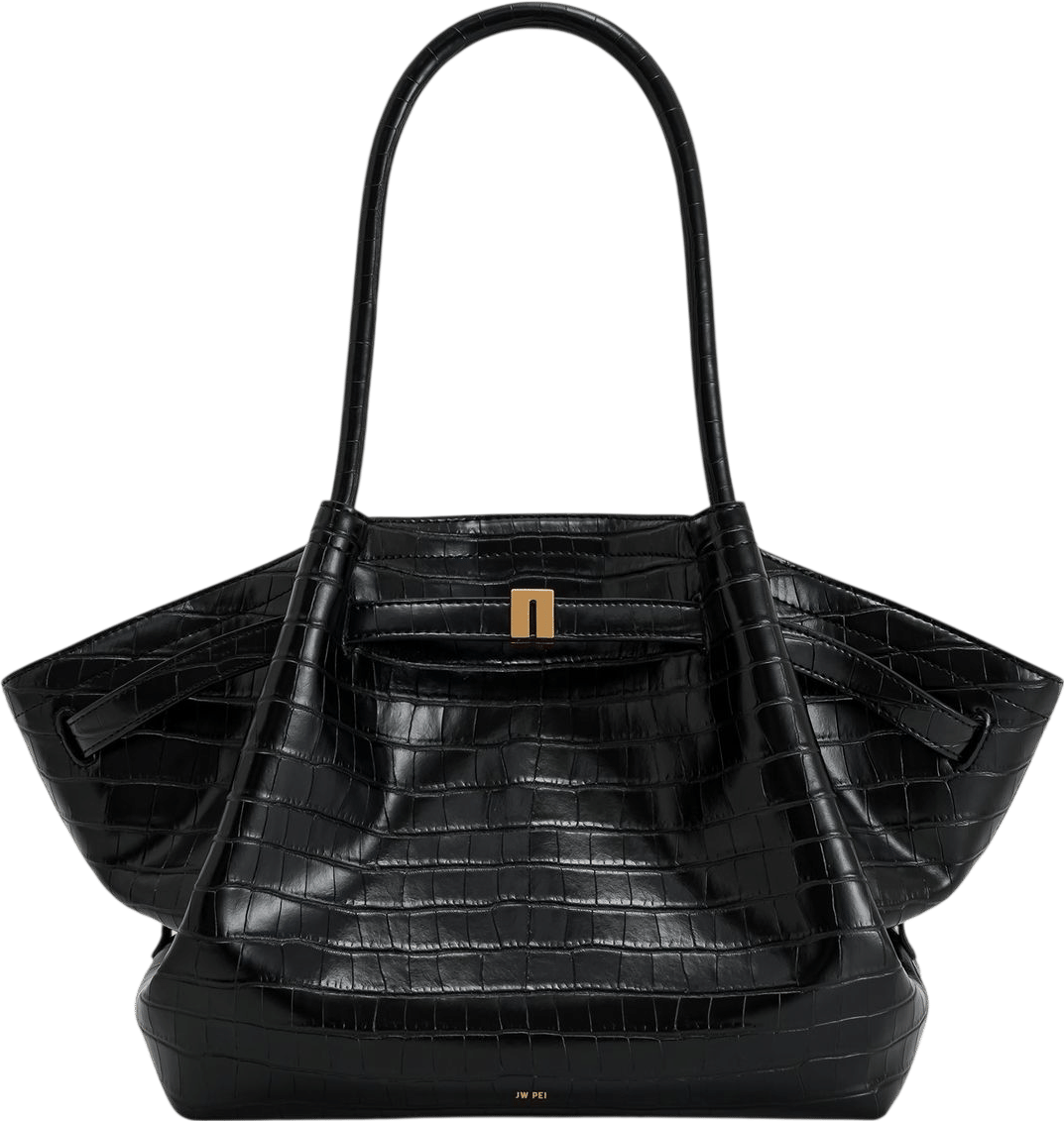 JW PEI Hana Medium Tote Bag - Black Croc