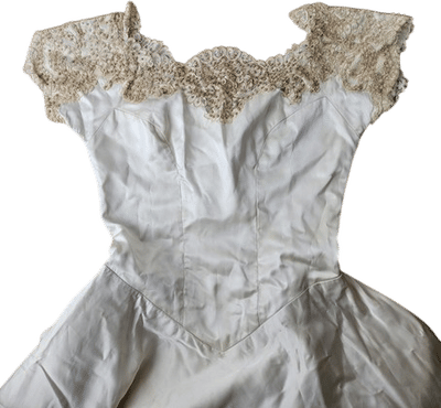 Vintage Lace Neckline Wedding Dress