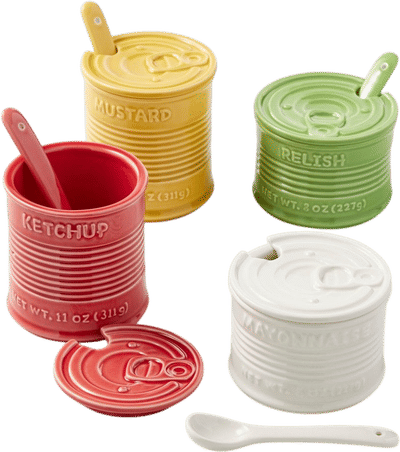 Figural Condiment Jars, Set of 4