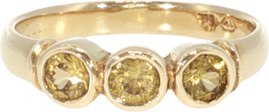 Cerberus Trilogy Zircon Bezel Ring in 9ct Yellow Gold