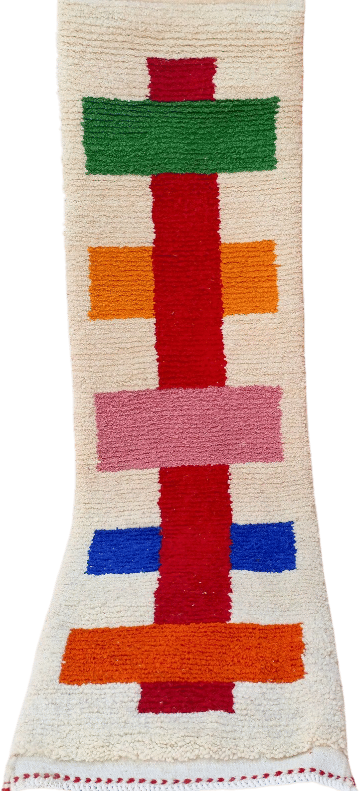 Moroccan Berber Wook Runner Rug: Colorful Shag Hallway Carpet