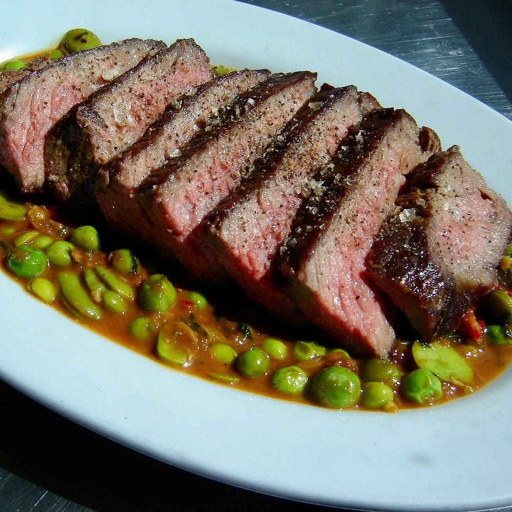 Steak + Spicy Peas Recipe