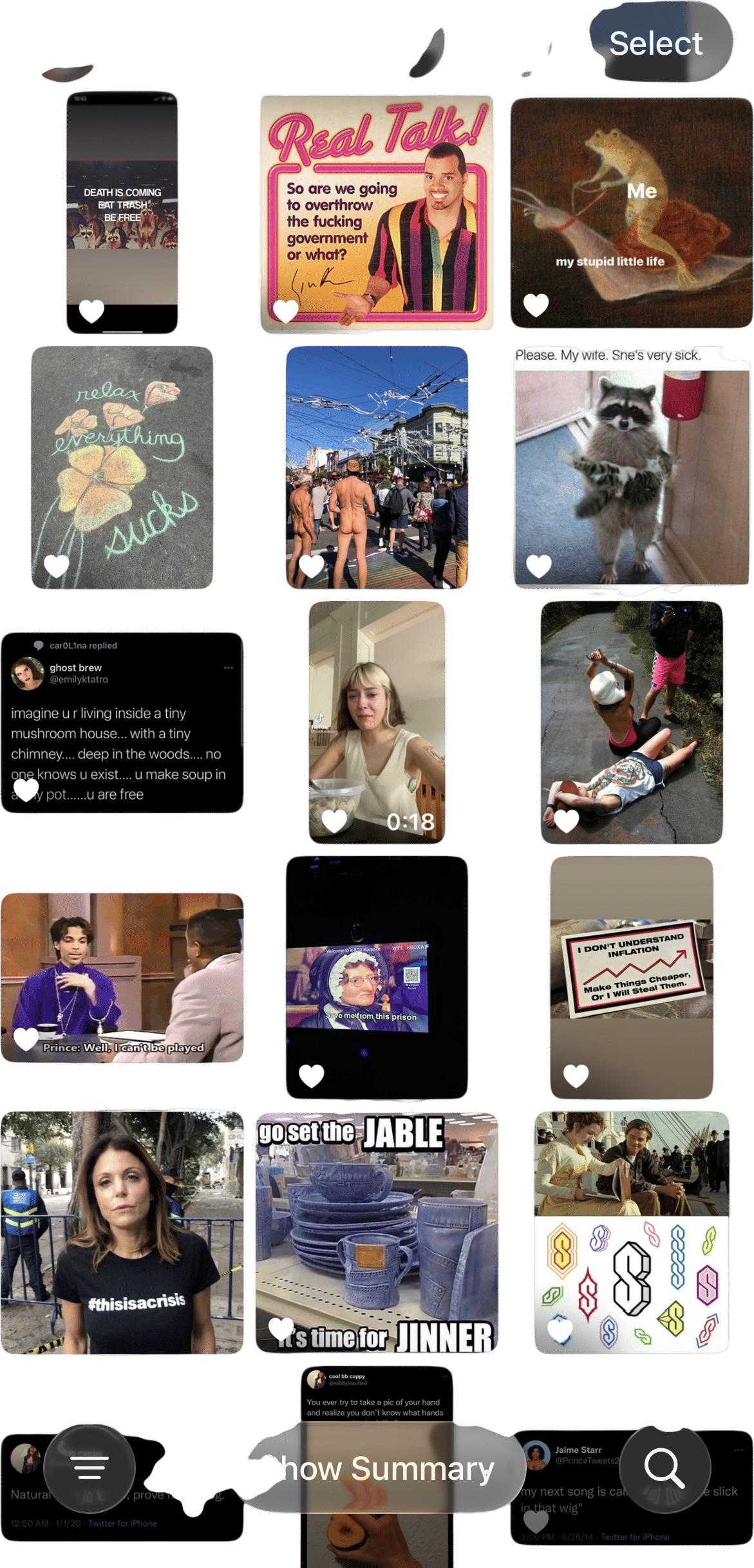 A folder on you phone of the things you think about a lot