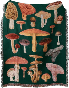 Mushroom Magic Throw Blanket