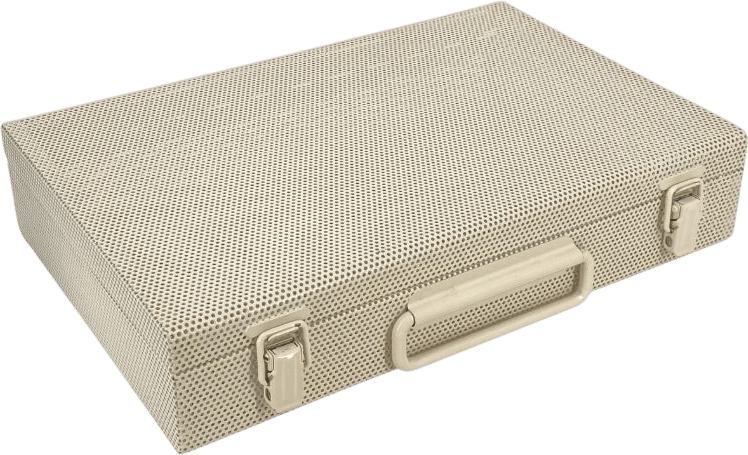 Vintage Italian Briefcase in Perforated Sheet Metal, 1980s