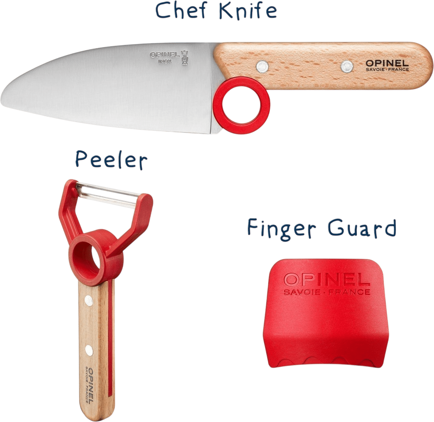 Opinel Le Petit Chef 3-Piece Children's Kitchen Knife Set