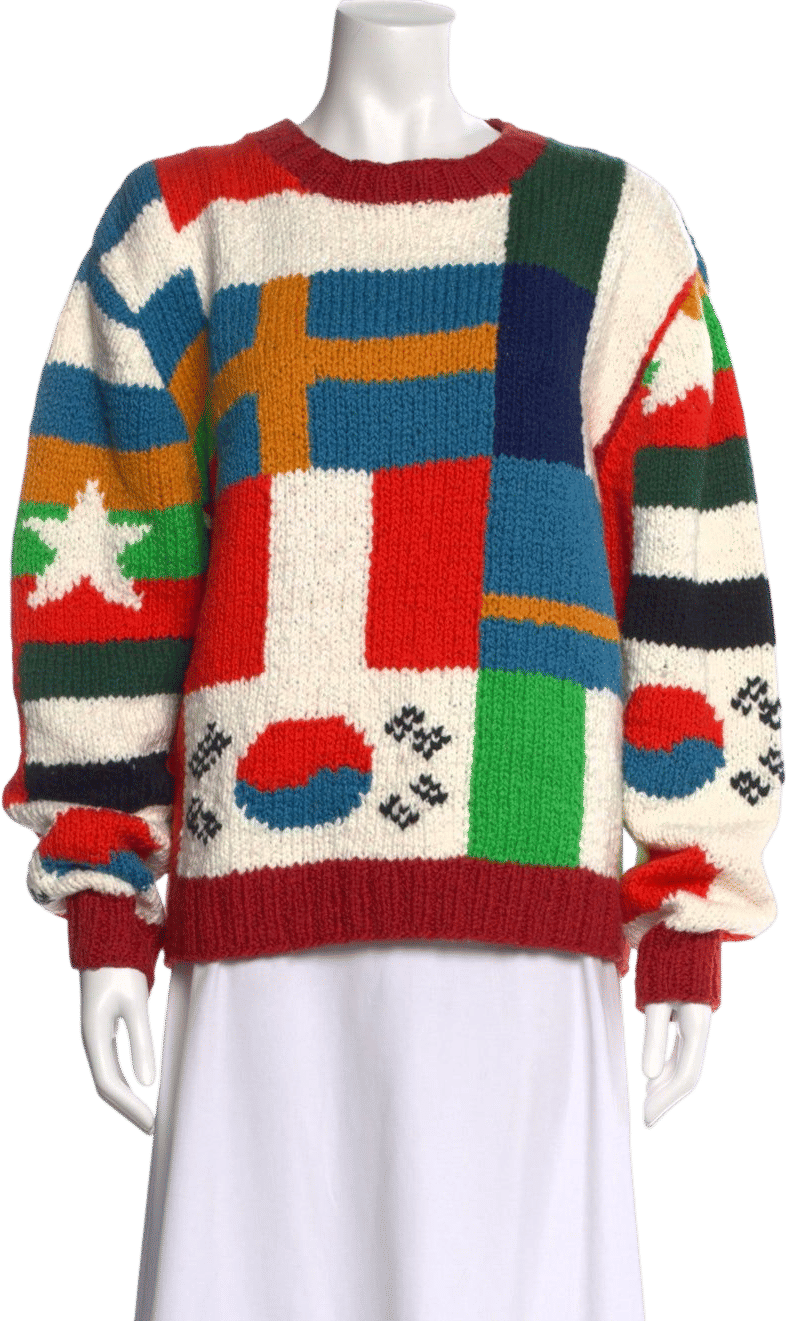Elder Statesman Printed Crew Neck Sweater